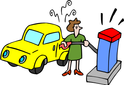 Filling up a car with petrol