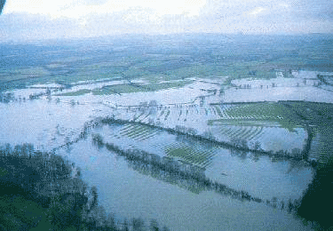 Flooded river valley