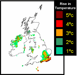 Rise in temperature