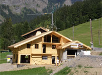 Building under construction - Morzine - French alps