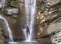 Cool Abseiling down a gorge- Morzine - French alps