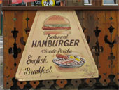 English Breakfast - sign shows catering for UK tourists