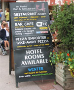 English Menu - sign shows catering for UK tourists