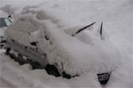Snow Covered Car - Morzine - French Alps