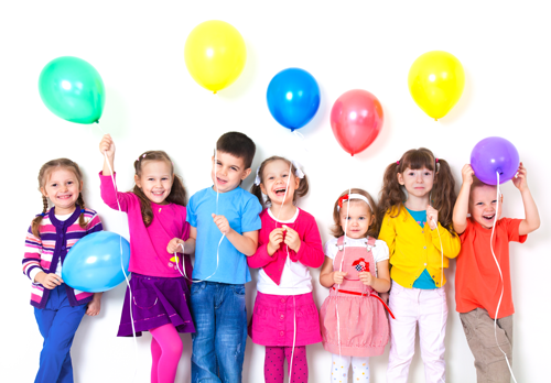 Children with balloons