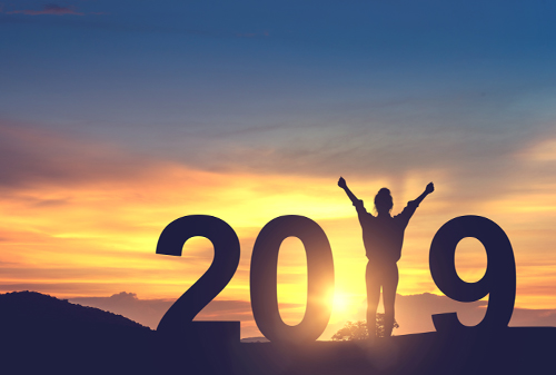 Woman celebrating new year