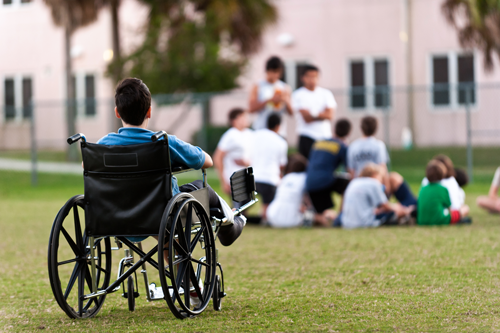 Disabled boy being left out