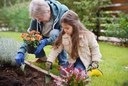 Gardening with granddaughter