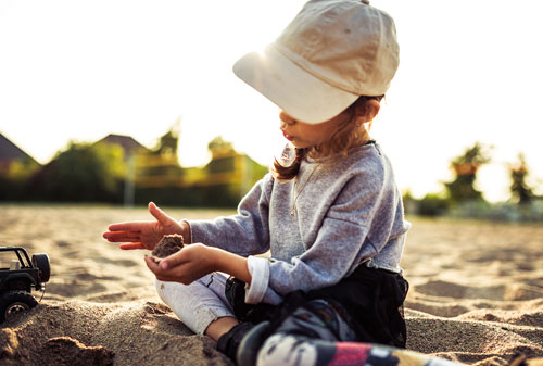 Playing with sand