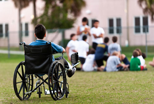 Diabled boy being left out