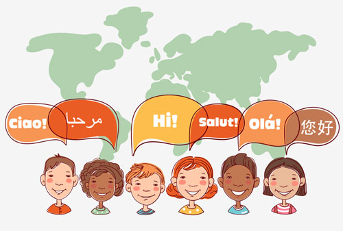 Group speaking different languages