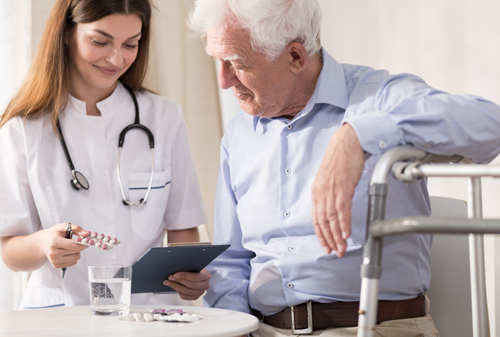 Elderly man with Nurse