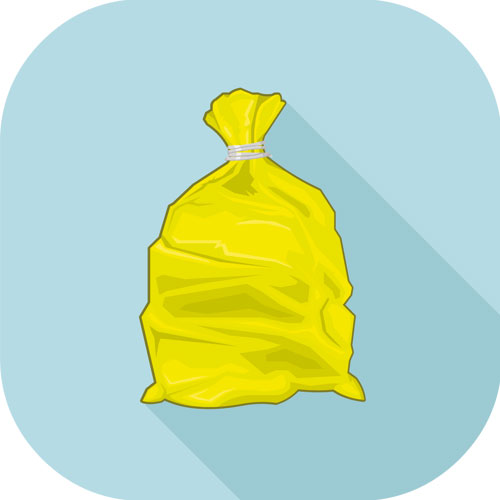 Yellow bin bag