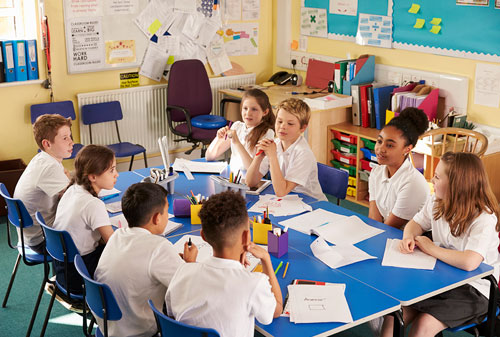 Children working on project